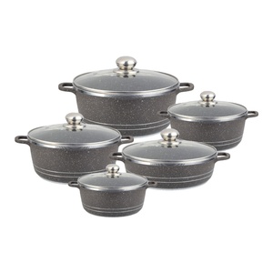 Juego de <span class=keywords><strong>Ollas</strong></span> de Cocina de 10 Piezas de Aluminio Fundido con Revestimiento de Piedra <span class=keywords><strong>Granito</strong></span> para Cocinar - Product Image 2