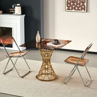 Chaise pliante empilable en acrylique ultralégère pour l'extérieur, idéale pour les réceptions de mariage, les événements, les restaurants et les hôtels (vente en gros)