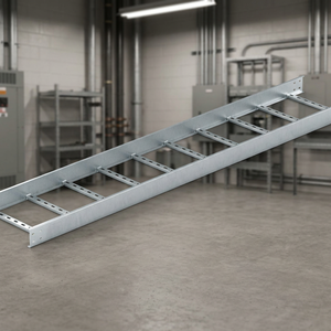 Bandeja portacables industrial de 100 mm con riel lateral sólido de acero inoxidable 304 - Product Image 1
