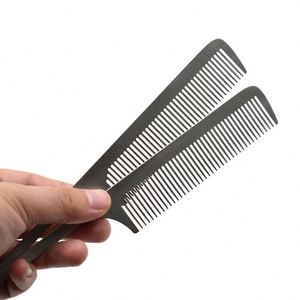 Peigne en métal gravé au laser avec logo pour salon de coiffure, peigne à queue de rat en acier inoxydable argenté, peignes à tresser - Product Image 5