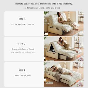 Genuine <strong>Leather</strong> Electric <strong>Sofa</strong> <strong>Bed</strong> Remote Recliner Sleeper Extendable Foldable Convertible Modern Soft <strong>Storage</strong> for School Hotels - Product Image 4