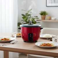 Penanak Nasi Mini Elektrik Berkualitas Tinggi 1.1-2L Stainless Steel, Fitur Auto Keep Warm & Auto Cook, Portable, Dilengkapi Gelas Takar & Pengaduk