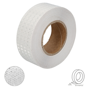 Nastro adesivo riflettente bianco 50 mm x 33 metri. Per uso domestico. - Product Image 1