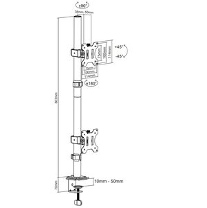 Support d'<span class=keywords><strong>écran</strong></span> d'ordinateur <span class=keywords><strong>vertical</strong></span> pour 2 <span class=keywords><strong>écran</strong></span>s <span class=keywords><strong>Bras</strong></span> de moniteur avec <span class=keywords><strong>bras</strong></span> articulés - Product Image 2