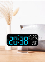 Multifunktionale Digital- und Analog-Tischuhr mit LED-Anzeige, Einfaches Design, Sprachsteuerung, Temperatur-, Datums-, Tages- und Wochenanzeige, Nachtmodus