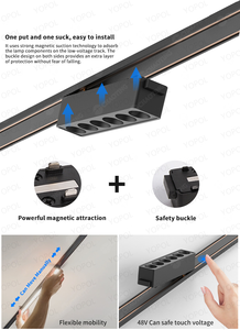 Monté en Surface/<span class=keywords><strong>Suspension</strong></span>/Encastré L20mm Led Cob Système d'éclairage magnétique sur rail DC48V Système magnétique linéaire Ultra-mince - Product Image 5