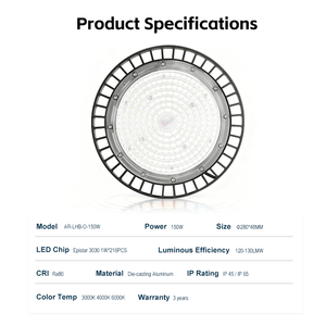 Private Model 150W UFO LED High Bay Ceiling <b>Light</b> IP65 Aluminium Premium Quality <b>Industrial</b> Warehouse Workshop Lighting <b>Fixtures</b> - Product Image 6