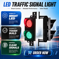IP65 Tahan Air 100mm Lampu Lalu Lintas 2 Arah Merah dan Hijau 45LED Lensa Sarang Laba-laba Opsional DC12V AC110V AC220V