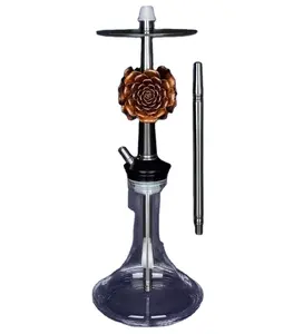 Fabriek Directe Verkoop Roestvrij Staal 360 Graden Rook Roos Waterpijp Shisha Met Geschenkdoos Pakket