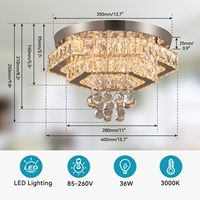 Moderne K9 Cristal LED Double Couche Plafonnier Lustre Élégant Pendentif Éclairage pour Chambre Salon Cuisine Couloir