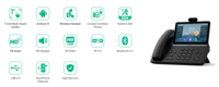 Nouveau téléphone professionnel SIP-T88V Pro Android avec écran tactile 7 pouces, 16 lignes SIP, audio HD, WiFi 6, PoE pour les cadres de bureau