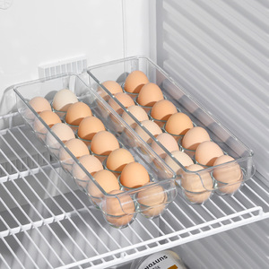Conteneur à œufs de <span class=keywords><strong>14</strong></span> œufs avec couvercle et poignée pour l'organisation du réfrigérateur, support à œufs empilable transparent pour la cuisine et le garde-manger - Product Image 6