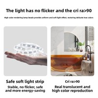 Miroir mural intelligent pour salle de bain avec fonction anti-buée, commande tactile, commande vocale, LED, affichage de l'heure et de la température, idéal pour dressing et toilettes