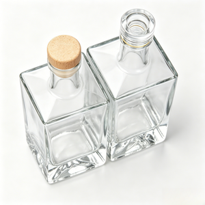 Botella de <span class=keywords><strong>Vino</strong></span> Cuadrada de Vidrio Transparente de 500 ml, Botella Vacía Reforzada para Licor, <span class=keywords><strong>Vino</strong></span> de Frutas y <span class=keywords><strong>Vino</strong></span> Tinto - Product Image 5