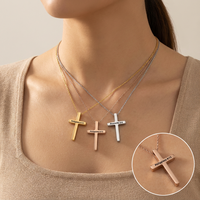 Yiwu Aceon acier inoxydable Mini lien chaîne sainte prier mode femmes croix curseur gravé Multi côtés Bible écriture collier