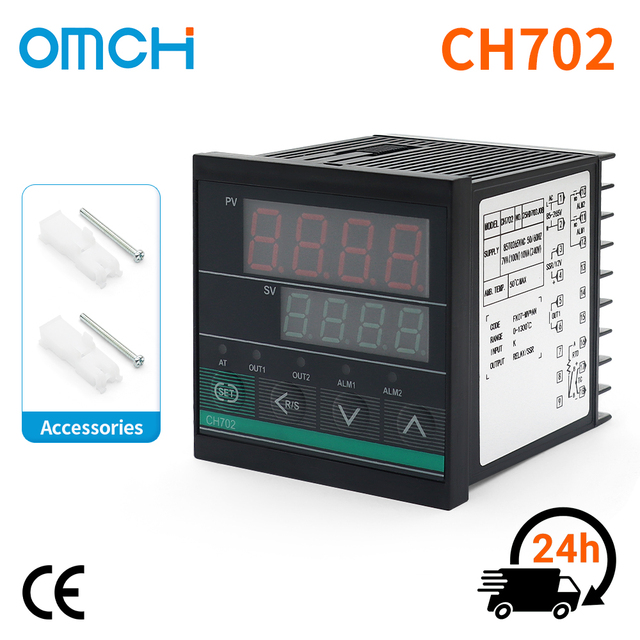 OMCH CH702 PID Temperature Control Switch 72x72mm Thermostat K Type Input 0-1300C Relay SSR Output Single Home Automation