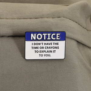 Pin de Esmalte con Frases Divertidas, No Tengo el Tiempo ni los Crayones para Expresarlo, Broche Divertido, Insignia de Solapa, Joyería, Regalo al por Mayor - Product Image 3