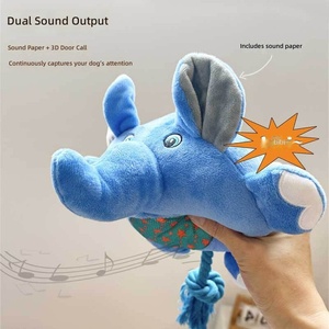 Jouet pour chien en peluche couineur, animaux couchés (Lion, Éléphant, Ours et <span class=keywords><strong>Cochon</strong></span>) avec bruit froissé, vente en gros - Product Image 5