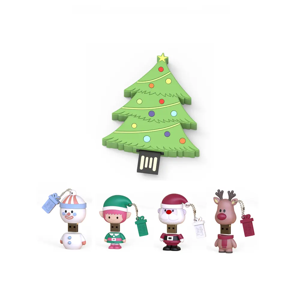 Gitra Your Logo Christmas Gifts Pendrive USB 2.0 3.0 Tree USB Stick Santa Claus Flash Drive 1GB 2GB 4GB 8GB 16GB 32GB 64GB 128GB