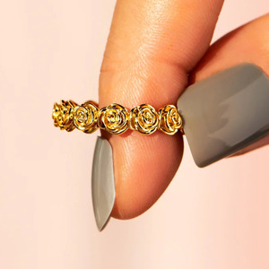 Anello Floreale a Forma di Rosa per Donne, Elegante Stile Giardino, Regolabile, Accessorio di Moda - Product Image 3