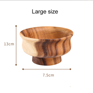 Cuenco Tibetano Retro Étnico Hecho a Mano de Madera Maciza de Acacia para <span class=keywords><strong>Leche</strong></span>/Ghee/Té, Cuenco Redondo para Niños - Product Image 5