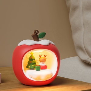 Creative Christmas Apple House Night Light USB <b>Charging</b> Warm Light Kids Bedroom Sleep <b>Lamp</b> Desktop Ornament Holiday Present - Product Image 6