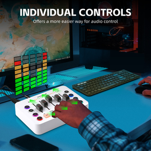 Microfono Professionale Cardioide USB Cardixer P6 con Cancellazione del Rumore, Console XLR <span class=keywords><strong>Bianca</strong></span> per Audio dal Vivo e <span class=keywords><strong>YouTube</strong></span> - Product Image 5