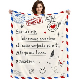Cream Postal Love Letter <b>White</b> <b>Flannel</b> Blanket Throw Blanket Nap Blanket Reversible Cozy Warm for Travel Camping Custom Print - Product Image 4