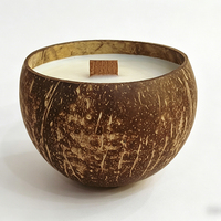 Bougie en coquille de noix de coco, cire de soja naturelle, bougies parfumées avec mèche en bois, bougie d'aromathérapie faite à la main, logo personnalisé en gros