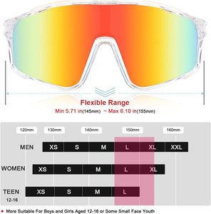 Lunettes de soleil de sport pour adultes, activités de plein air, tendance, multicolores, verres polarisés en PC/polycarbonate, monture TR90, protection UV - Product Image 2