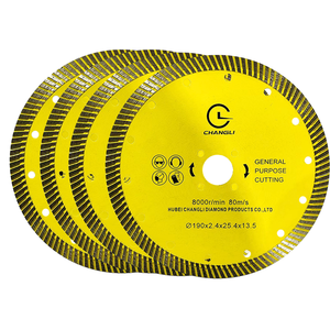 Oem công nghiệp 190 mét 7.5inch thiêu kết nitride ướt/khô cắt đĩa lưỡi kim cương <span class=keywords><strong>Turbo</strong></span> Lưỡi cưa cho đá cẩm thạch bê tông <span class=keywords><strong>Granite</strong></span> - Product Image 1
