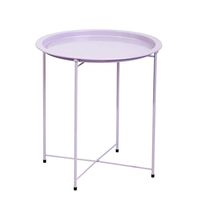 Ensemble de table d'appoint ronde moderne de 6 couleurs, blanc, jaune, bleu, gris, lavande, rose, plateau en métal, table d'appoint robuste pour le salon