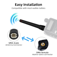 Antenne UHF extérieure 400-470 MHz, connecteur SMA mâle, gain élevé 5 dBi, polarisation verticale ABS, 50 ohms, IP6X, compatible talkie-walkie, personnalisation OEM