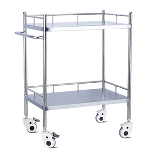 क्लिनिक अस्पताल चिकित्सा सर्जिकल उपकरण दराज के पहियों के साथ दो परत तीन परत ट्रॉली स्टेनलेस स्टील ट्रॉली - Product Image 4