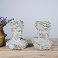 Lianda personnalisé grand Pot de fleur Vintage ciment dame tête jardinière décor à la maison intérieur pépinière plante suspendue CM Carton pour jardin