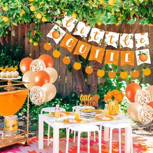 Petite mignonne bébé douche décorations <span class=keywords><strong>Orange</strong></span> fête d'anniversaire fournitures Kit pour <span class=keywords><strong>mandarine</strong></span> bébé douche clémentine fête d'anniversaire cadeau - Product Image 6