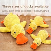 Jouet à mâcher en peluche de luxe en forme de petit canard jaune, indestructible, couineur, compagnon de sommeil câlin et écologique