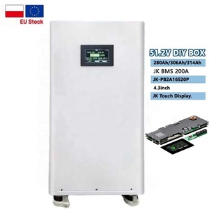 Boîtier de batterie DIY 16S 200A 48V 280Ah/314Ah pour stockage solaire, en métal blanc avec écran LCD et ventilateur - Product Image 1