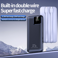 Chargeur de batterie externe 10000 mAh avec double charge rapide, câble USB Type C, PD 20W 22.5W, affichage numérique de la puissance, pour Android et iPhone