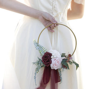 <span class=keywords><strong>Bouquet</strong></span> <span class=keywords><strong>de</strong></span> mariage <span class=keywords><strong>en</strong></span> rose, anneau <span class=keywords><strong>en</strong></span> métal doré, guirlande portable, fleurs artificielles <span class=keywords><strong>de</strong></span> <span class=keywords><strong>mariée</strong></span>, couronne, décoration <span class=keywords><strong>de</strong></span> la maison - Product Image 5