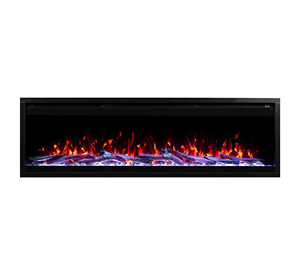 Cheminée électrique intelligente de <span class=keywords><strong>60</strong></span> pouces avec contrôle Wi-Fi, flamme LED, 10 000-19 999 BTU/h, chauffage pour 400 pieds carrés, noire, murale, pour hôtel, version anglaise - Product Image 6
