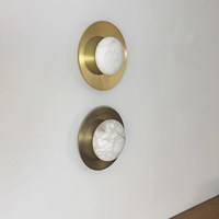 Lampe murale ronde en cuivre effet marbre flocon de neige, source de lumière LED, éclairage de chevet luxueux pour chambres, hôtels, salons, bureaux