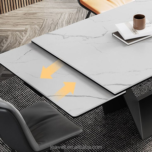 Bàn ăn bằng gốm đen có thể mở rộng <span class=keywords><strong>1.4m</strong></span> 1.6m 1.8m với đế thép kim loại cho nhà hàng - Product Image 6