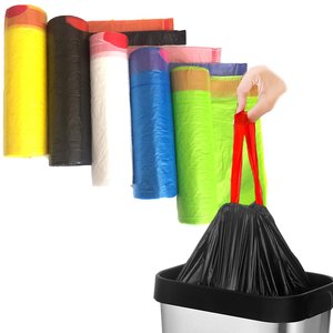 Eco Friendly Custom fodere riciclate compostabili PE grandi profumate su rotolo 13 galloni di plastica colorata coulisse sacco della <span class=keywords><strong>spazzatura</strong></span> - Product Image 5