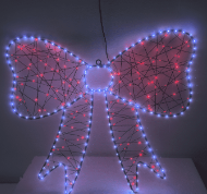 Décoration murale en forme d'arc en métal éclairé par LED, arc rouge et blanc de Noël, lumière, décoration intérieure/extérieure, fête de Noël