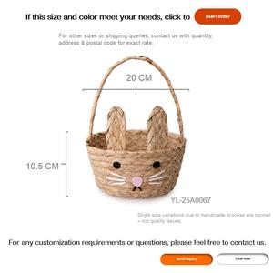 <span class=keywords><strong>Cesta</strong></span> de Conejito de Pascua de Jacinto de Agua y Esparto, Tejida a Mano, con Diseño de Conejo Adorable, para Regalo de Pascua, Decoración, Caza de Huevos, <span class=keywords><strong>Picnic</strong></span>, Organizador del Hogar - Product Image 3