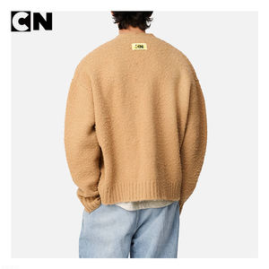 GRS Certification Winter <b>Men</b> Wool Nylon <b>Oversized</b> Fuzzy Knitted <b>Cardigan</b> Sweater with Custom Logo and Anti-Wrinkle Feature - Product Image 4