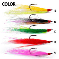 5 pièces/sac Leurres de pêche Bucktail Teasers, Hameçons de pêche en eau salée, Plugs, Jigs et Leurres de montage