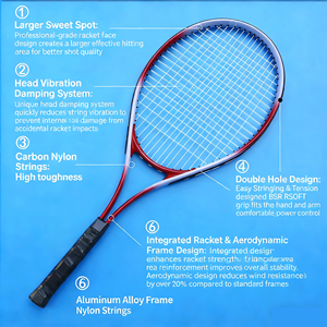 Raquette <span class=keywords><strong>de</strong></span> tennis pour enfants <span class=keywords><strong>de</strong></span> qualité supérieure, en aluminium durable, tension réglable, <span class=keywords><strong>test</strong></span>ée pour la sécurité - idéale pour les écoles et les clubs - Product Image 4