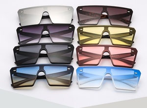 Lunettes de soleil carrées surdimensionnées UV400 tendance 2025 pour hommes et femmes, monture plate, style luxe - Product Image 6